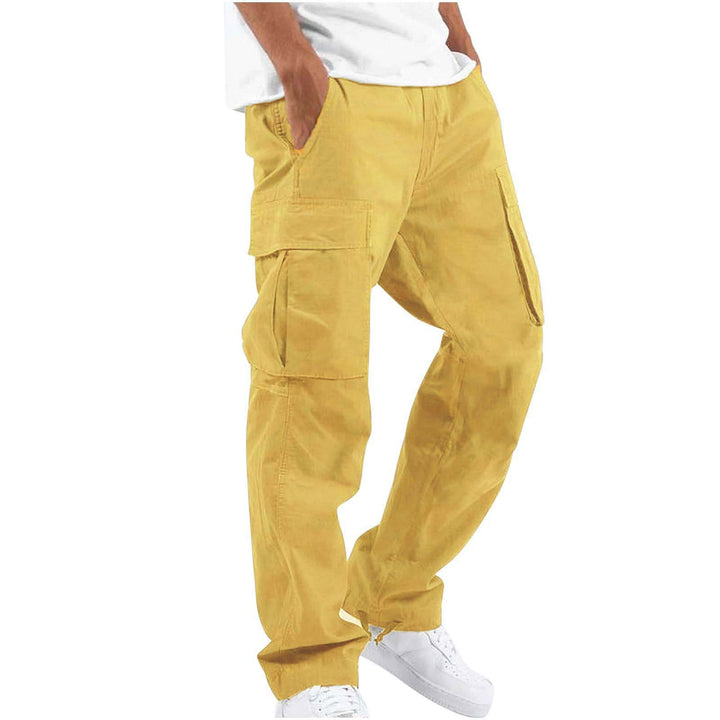 Herren nan lässige Baumwoll Cargo-Hose mit Multi-Taschen und verstellbarem Saum Drune