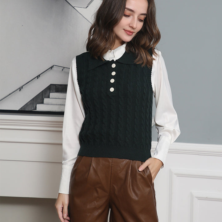 Damen Stricktop mit Kollo Drune