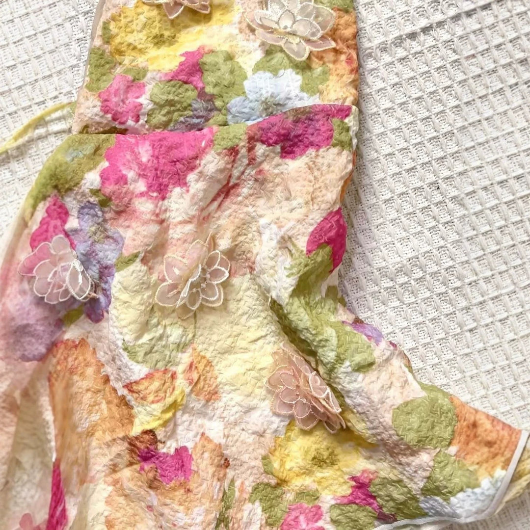 Damen Verspielt bedrucktes Chiffon-Oberteil Drune