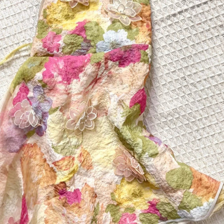 Damen Verspielt bedrucktes Chiffon-Oberteil Drune
