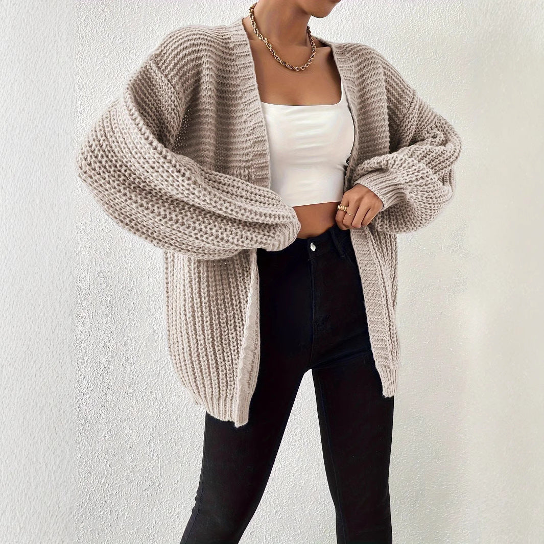 Damen lässige Strickjacke mit oversized Schnitt und weichem Material Drune