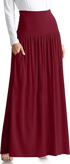 Damen Maxi-Rock mit elastischem Bund und Taschen Drune