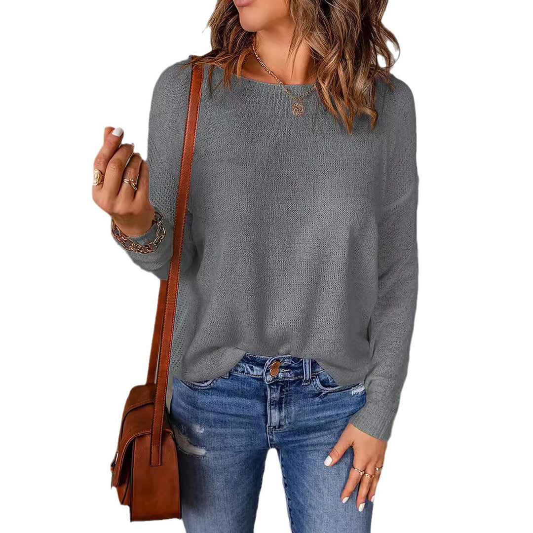 Damen bequemer Strickpullover mit weitem Schnitt und lässiger Silhouette Drune