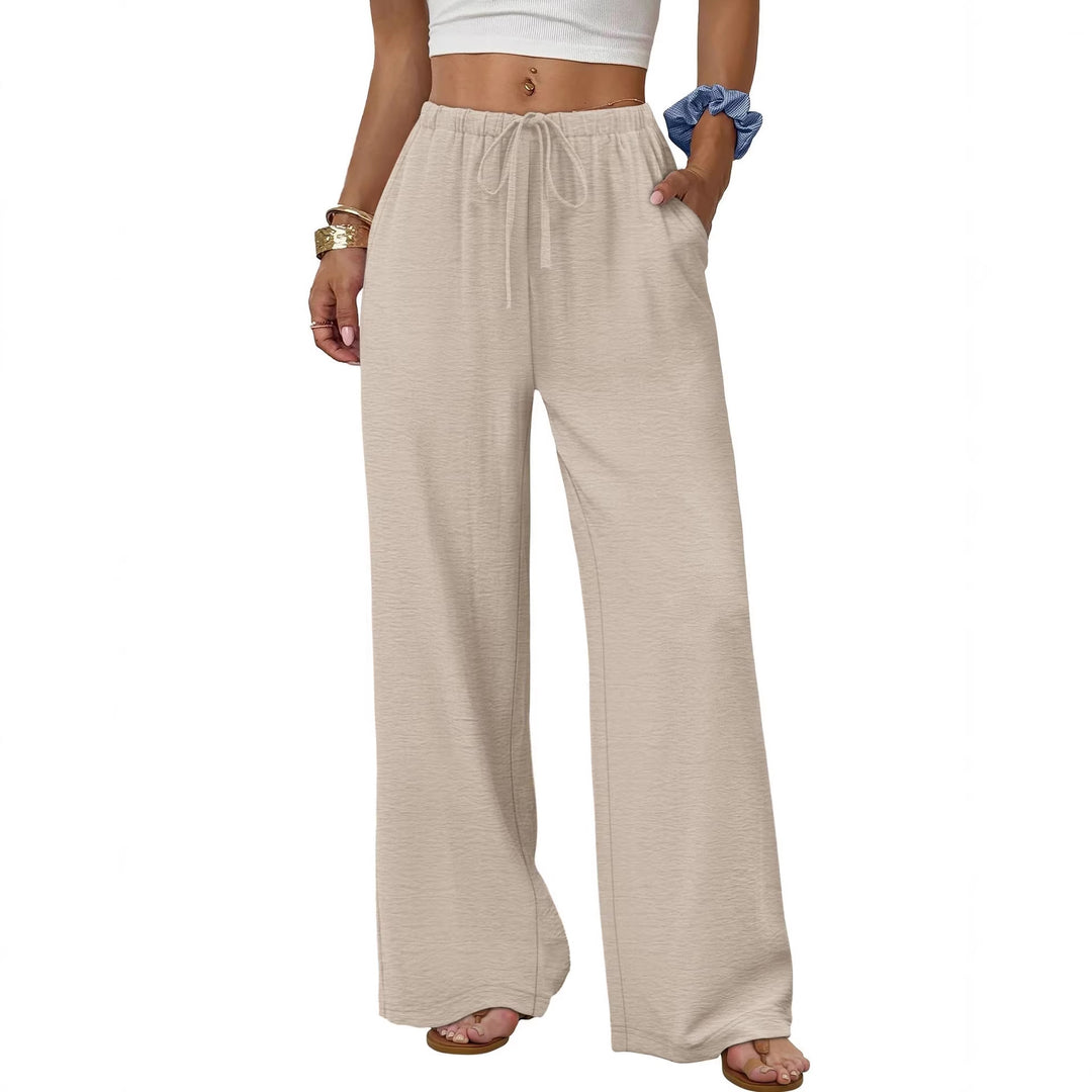 Damen Weite entspannte Sommerhose mit elastischem Bund und Taschen Drune