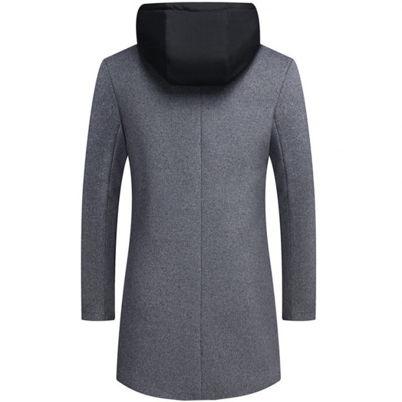 Damen modische Longjacke mit abnehmbarer Kapuze und trendigem Innenfutter Drune