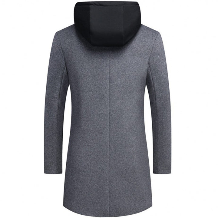 Damen modische Longjacke mit abnehmbarer Kapuze und trendigem Innenfutter Drune