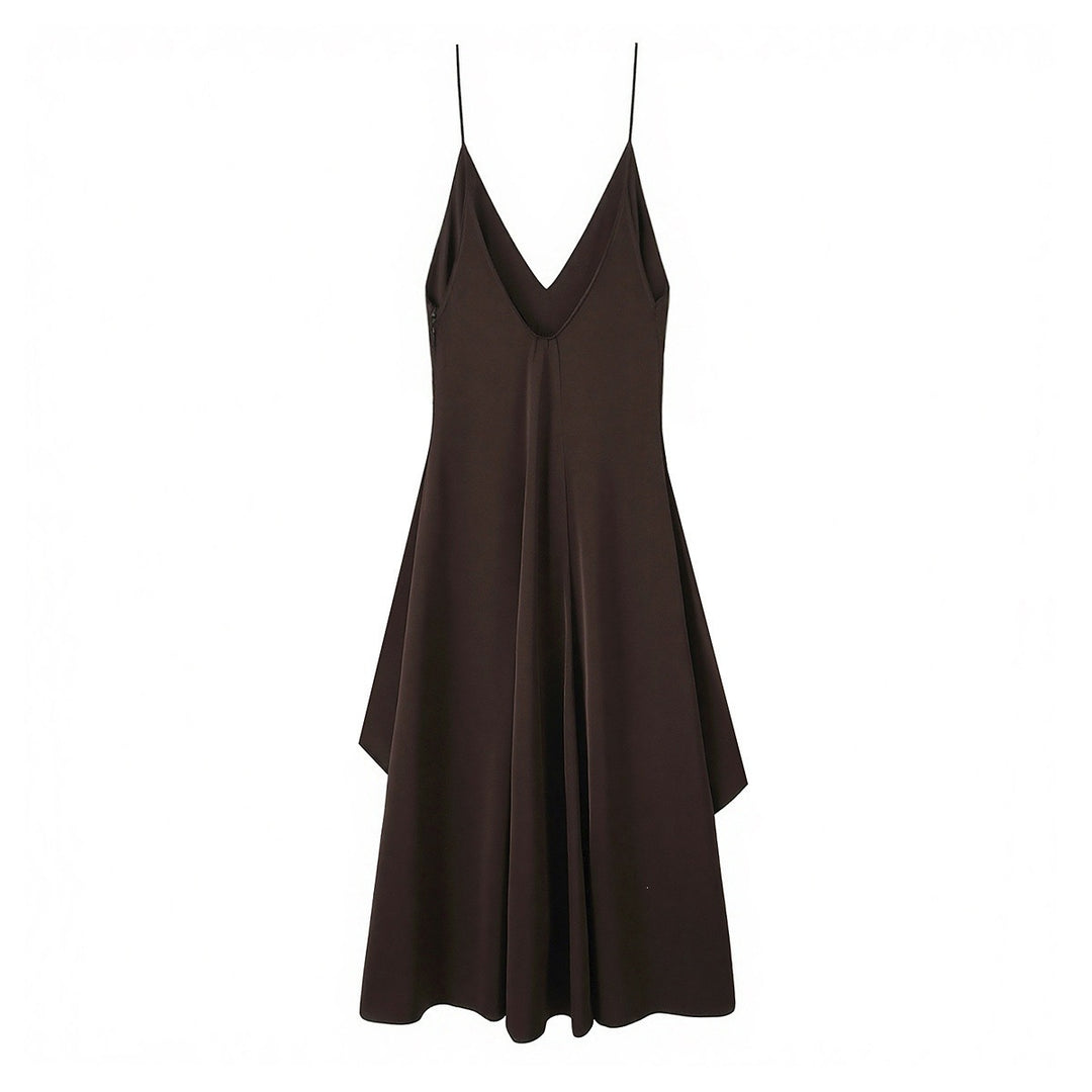 Damen Maxikleid mit asymmetrischem Saum und zartem Drapé Drune