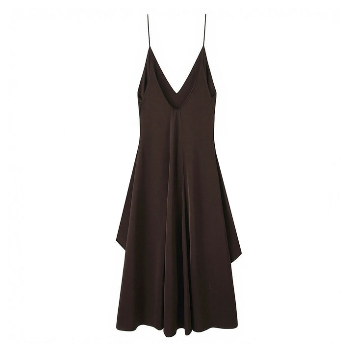 Damen Maxikleid mit asymmetrischem Saum und zartem Drapé Drune