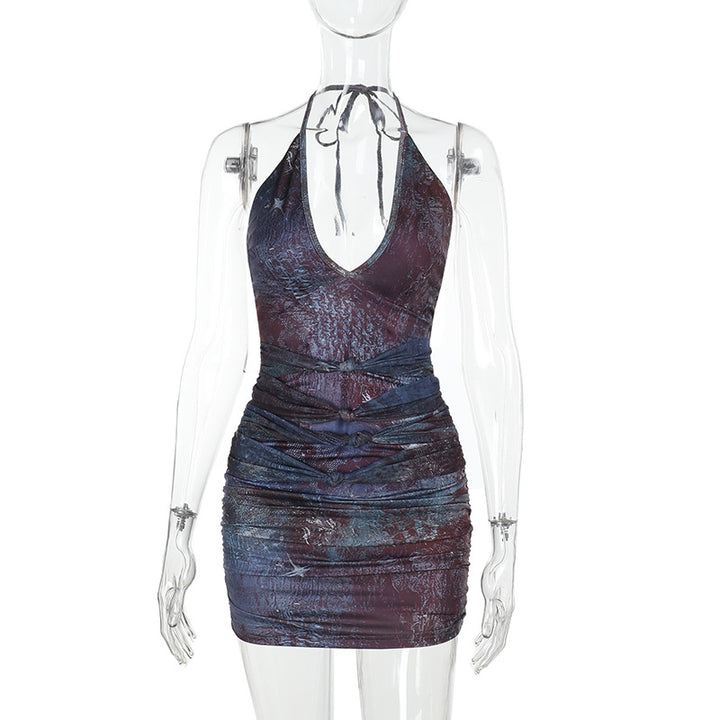 Damen Wickelkleid mit tiefem V-Ausschnitt und elastischem Tailleneinsatz Drune