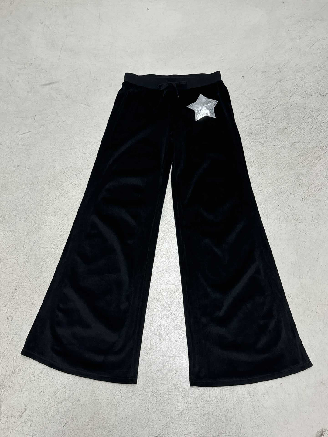 Damen Bequeme Velours-Hose mit weitem Bein und stylischer Sternenapplikation Drune