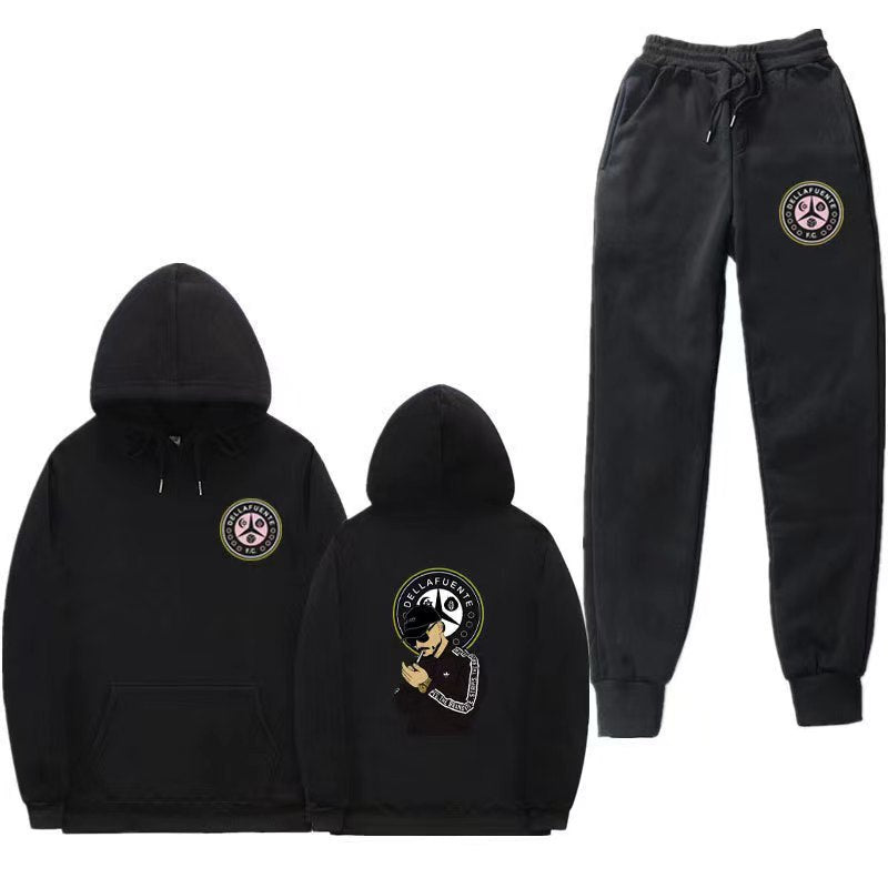 Damen Set aus Kapuzenpullover und Jogginghose mit einzigartigem Druck Drune