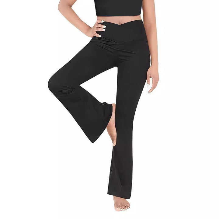 Damen lässige Bootcut-Leggings mit hohem Bund und atmungsaktivem Material Drune