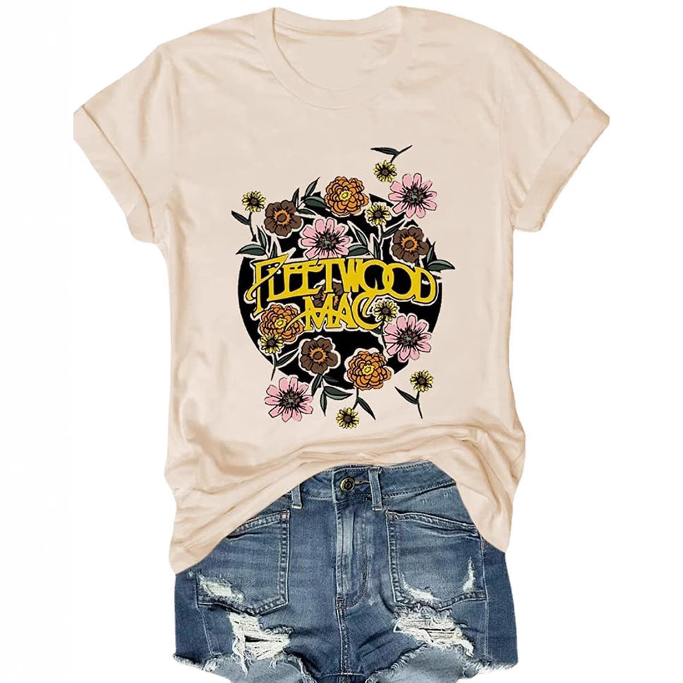 Frauen Vintage Band Grafik T-Shirt Drune