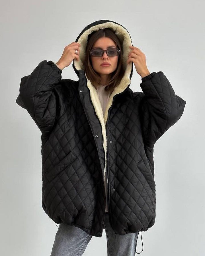Damen Gesteppter Parka mit einem hohen Kragen und weichem Innenfutter Drune