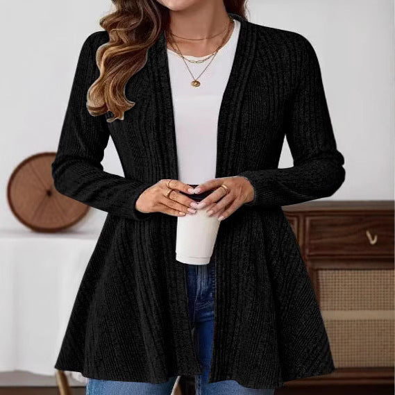Damen Strickjacke mit verspieltem Design und seitlichem Gürtel Drune