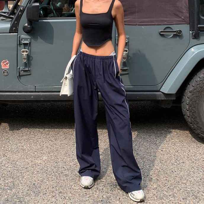 Damen Sportliche Hose mit weitem Schnitt und elastischem Bund Drune