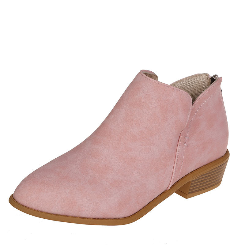 Damen nan schlanke knöchelhohe Stiefelette aus Microvelours mit verdecktem Fersenreissverschluss und leichtem Blockabsatz Drune