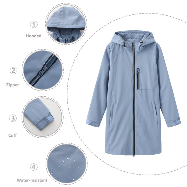 Damen Funktionsjacke mit verstellbarem Kapuzenkragen Drune