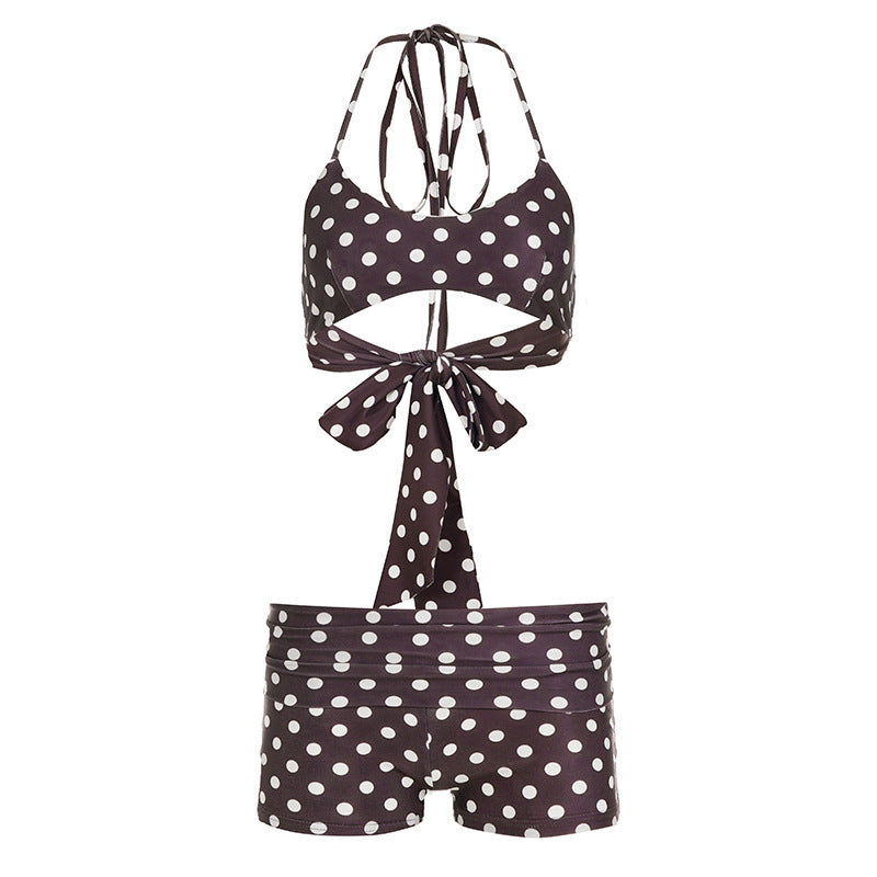 Damen Bikiniset mit verspieltem Punktedesign und eleganten Bindeträgern Drune