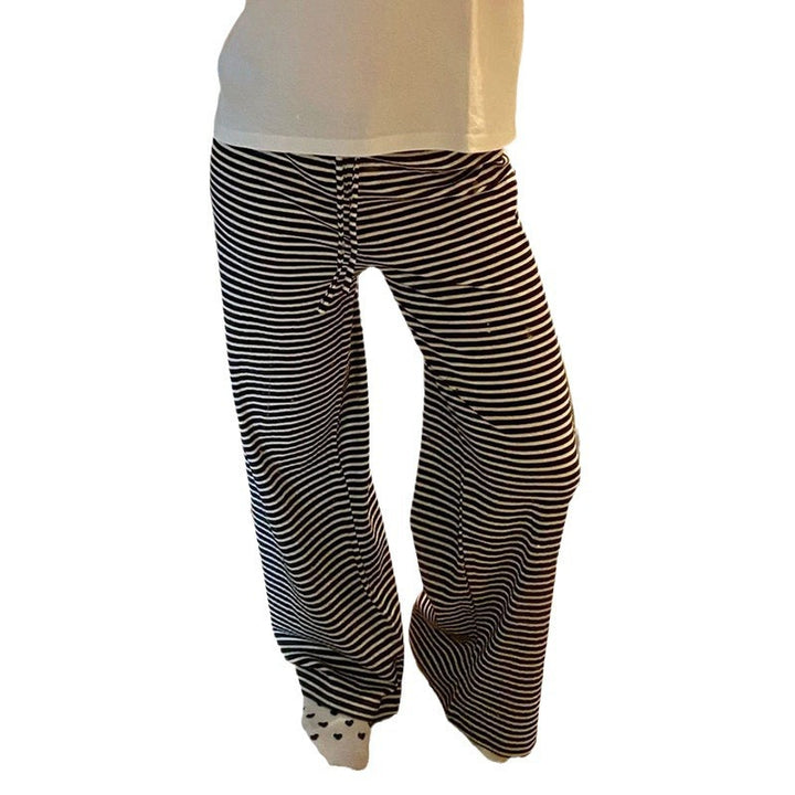 Damen nan leichte Jersey Loungehose mit Tunnelzug und weitem Bein Drune
