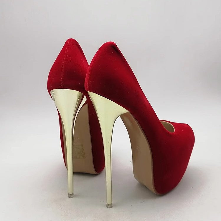 Damen elegante Stiletto-Pumps mit goldenen Akzenten Drune