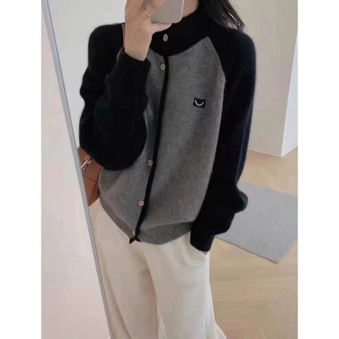 Damen Strickcardigan mit elegantem Kragen und Knopfdetails Drune