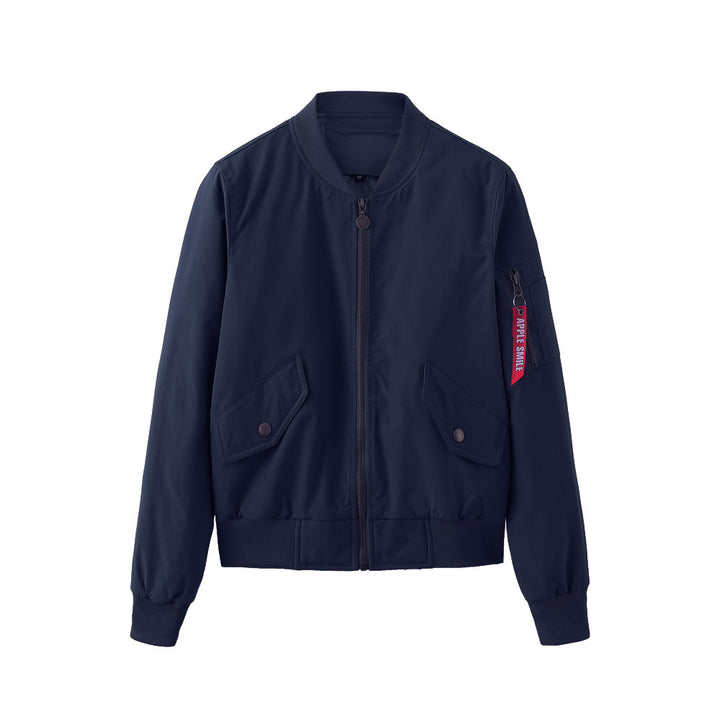 Damen modische Bomberjacke mit praktischen Seitentaschen und elastischen Bündchen Drune