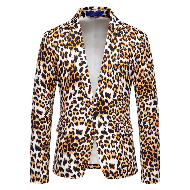 Herren stilvoller Blazer mit animalischem Muster und schmaler Passform Drune