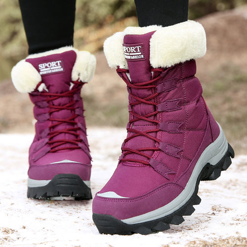 Damen Winterstiefel mit kuscheligem Kunstfellkragen und rutschfester Sohle Drune