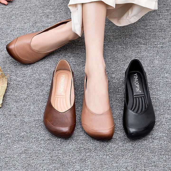 Damen klassische Ballerinas mit ergonomischem Fußbett und rutschfester Sohle Drune