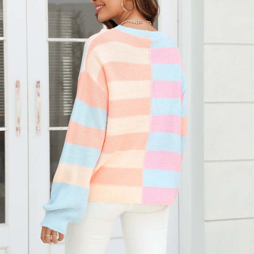 Drune | Strickbluse mit Pastellfarben Polyester Lässig und Farbenfroh