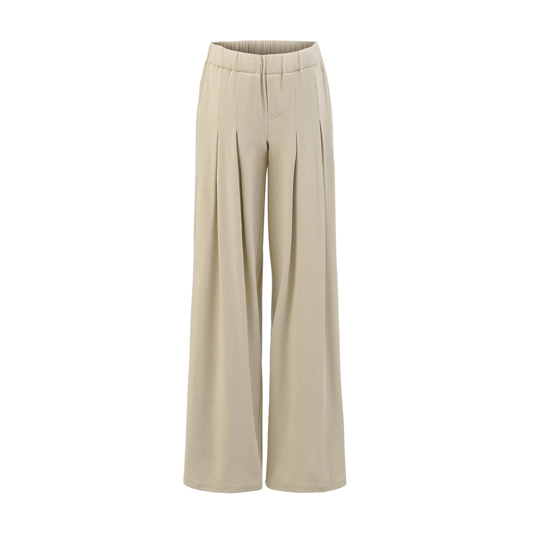 Damen lässige, weite Freizeithose mit Bundfalten Drune