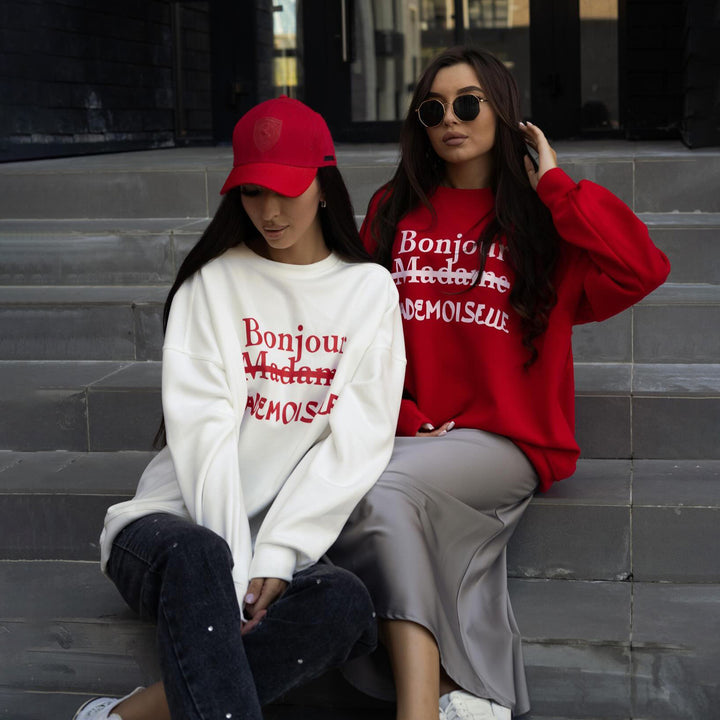 Damen lässiger Sweatshirt mit kreativem Schriftzug Drune