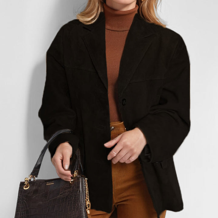 Damen Lederblazer mit strukturiertem Design Drune
