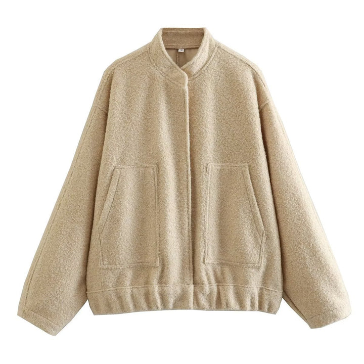Damen Gemütliche und stylische Fleecejacke mit großen Seitentaschen Drune