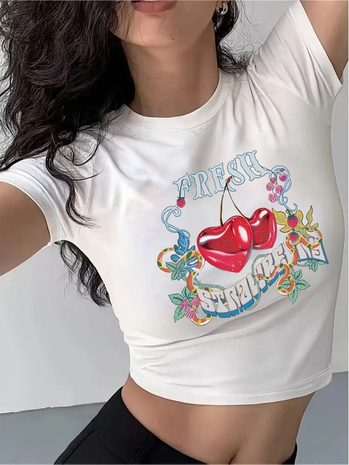 Damen Crop-Top mit innovativem Spinnen-Netz-Design Drune