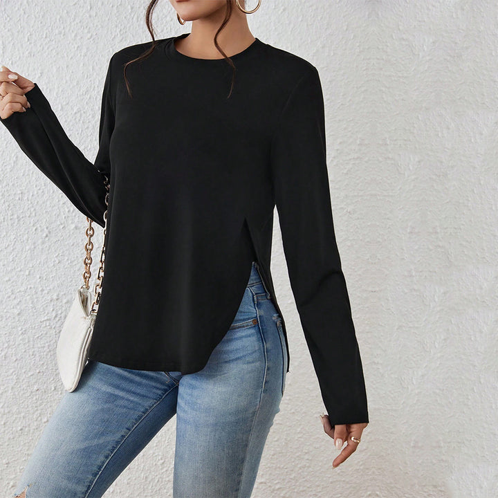 Damen Langarmshirt mit modischen Cut-Out-Details und bequemer Passform Drune