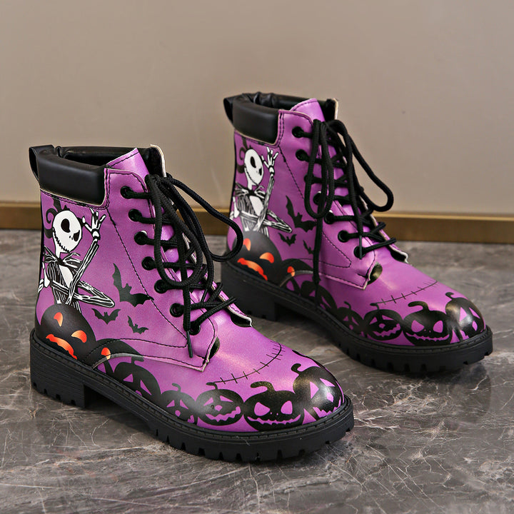 Damen Halloween-Stiefel mit illustratorischen Motiven und rutschfester Sohle Drune