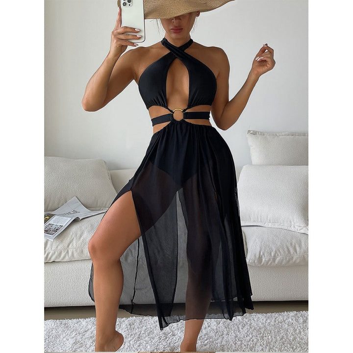 Damen Strandkleid mit raffiniertem Wickel-Design und eleganten Cut-Outs Drune