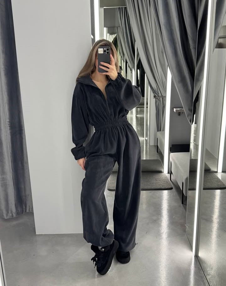Damen gemütlicher Fleece-Jumpsuit Drune