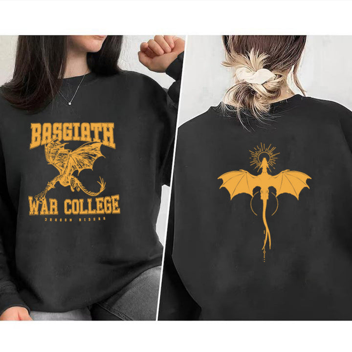 Damen Sweatshirt mit kreativem Drachenmotiv und einzigartigem College-Design Drune