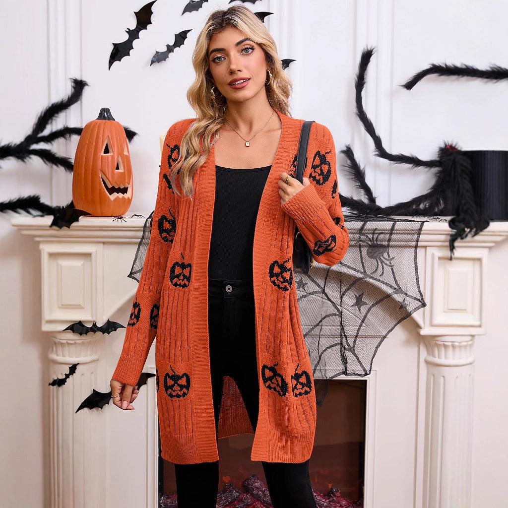 Damen Strickjacke mit Geistermotiv Drune