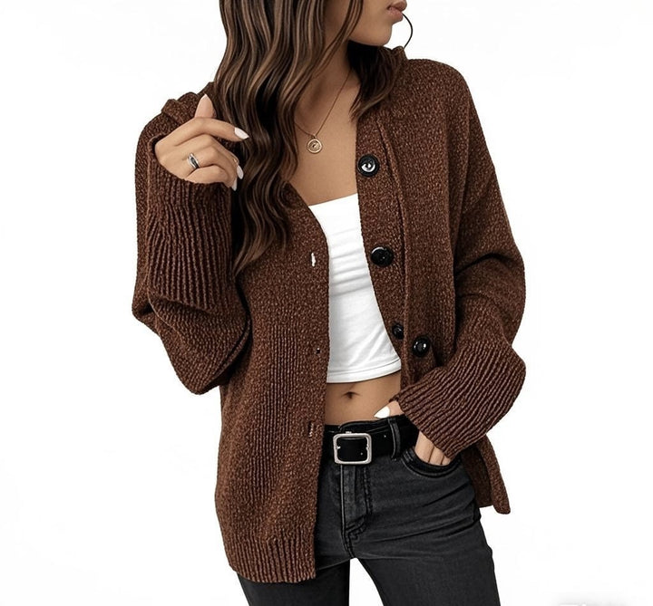 Damen Strickjacke mit attraktiven Struktur-Details und Knopfverschluss Drune