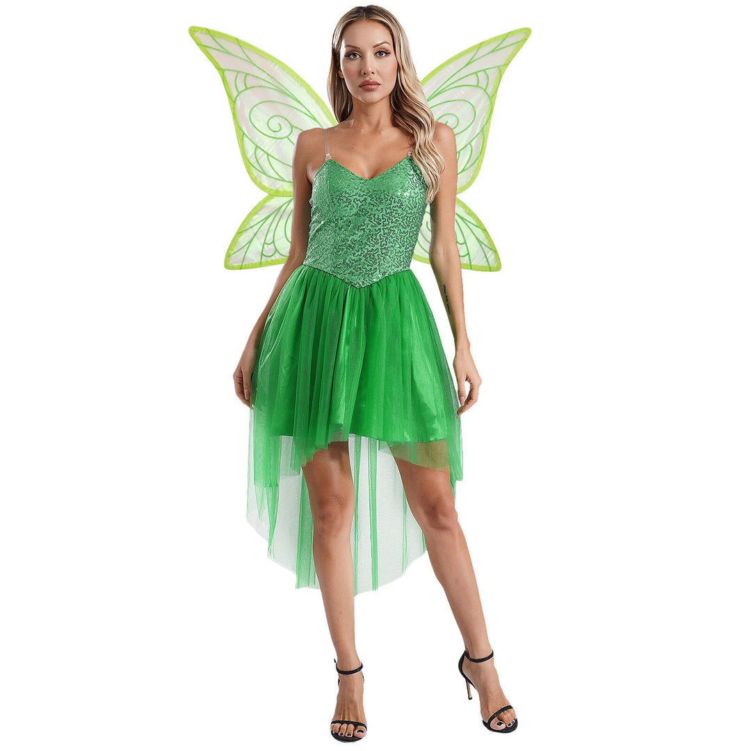 Damen Märchenhaftes Elfenkleid mit schimmernden Details und voluminösem Tüllsaum Drune