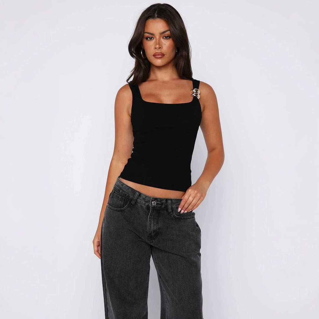 Damen Elegantes Trägershirt mit verschönernden Details Drune