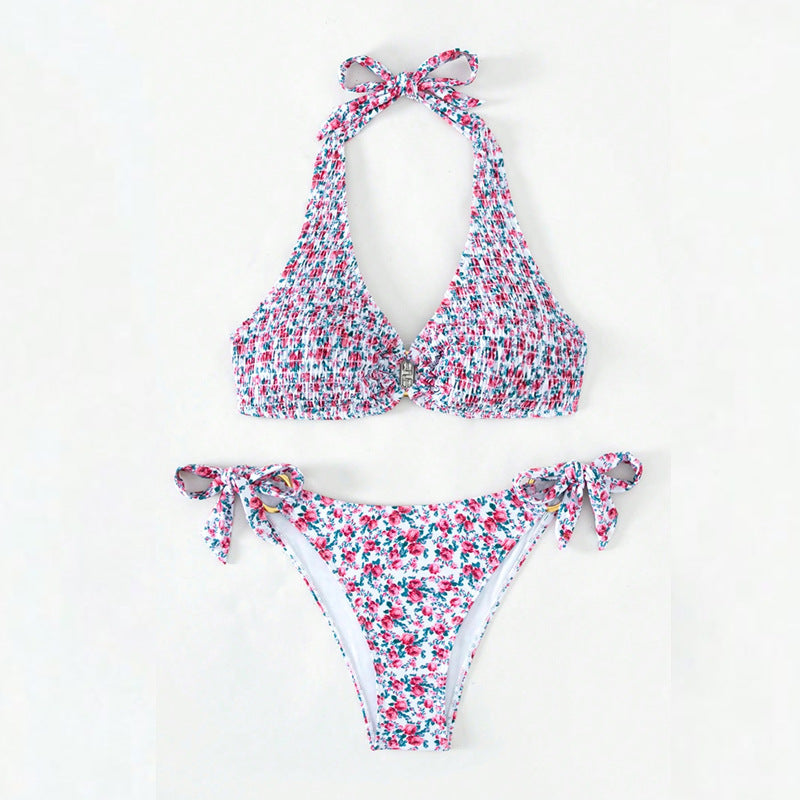 Damen Triangel-Bikini-Set mit verspielten Rüschendetails Drune