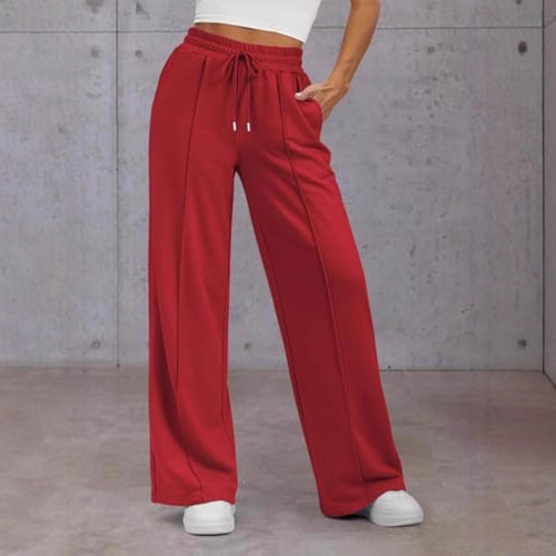 Damen Komfortable Weite Sweatpants mit elastischem Bund und praktischen Taschen Drune