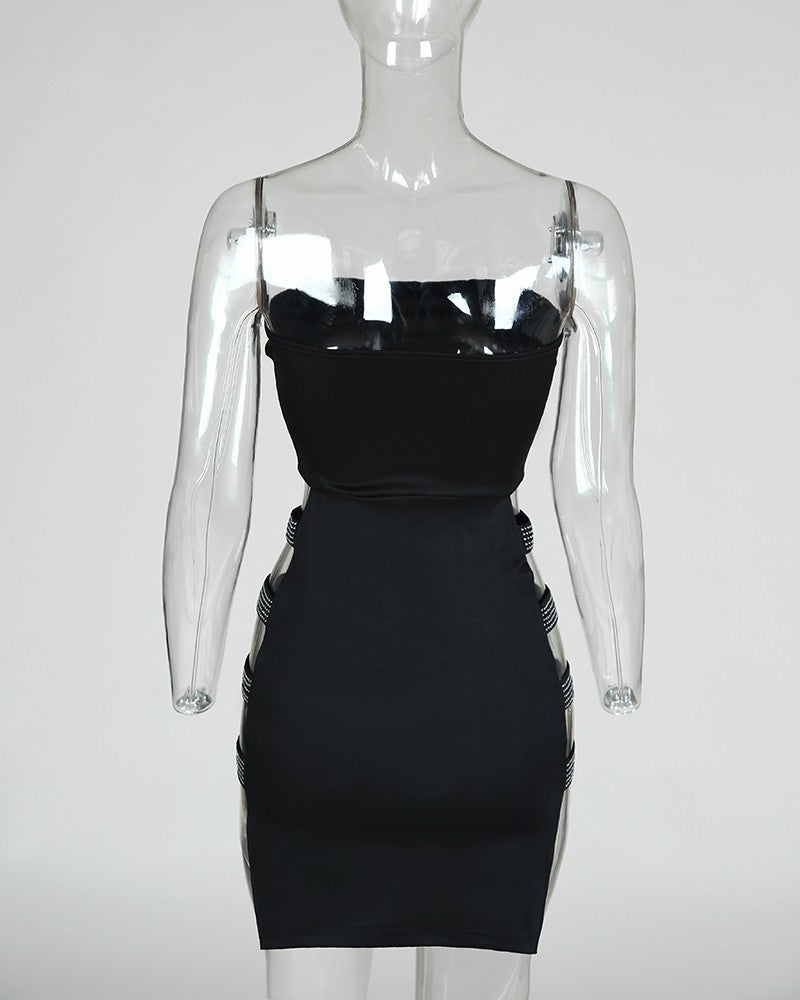 Damen figurbetontes Minikleid mit transparenten Seiteneinsätzen Drune
