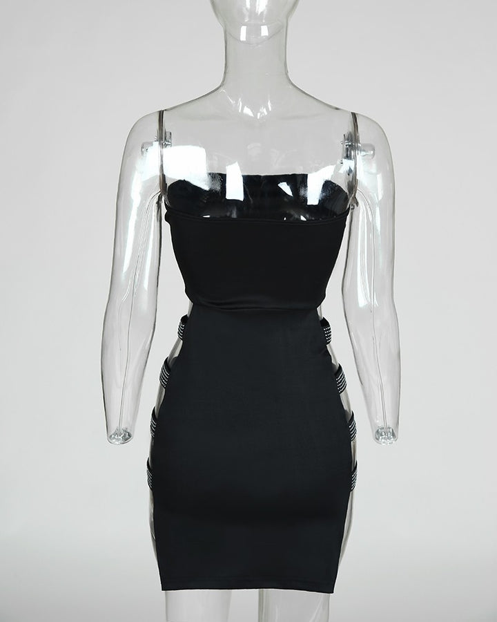 Damen figurbetontes Minikleid mit transparenten Seiteneinsätzen Drune
