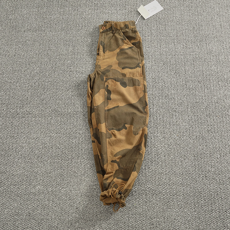 Herren Cargohose im stylischen Camouflage-Design mit elastischem Bund und praktischen Taschen Drune